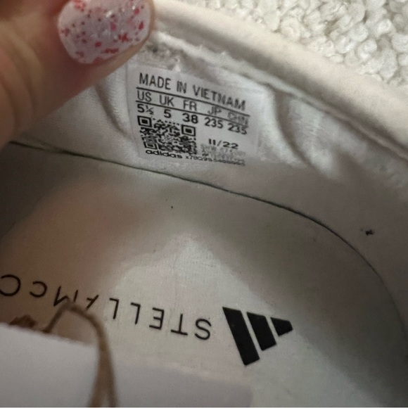 Stella McCartney with Adidas Court Slip On white tennis shoes in 5.5 US. - Picture 14 of 15